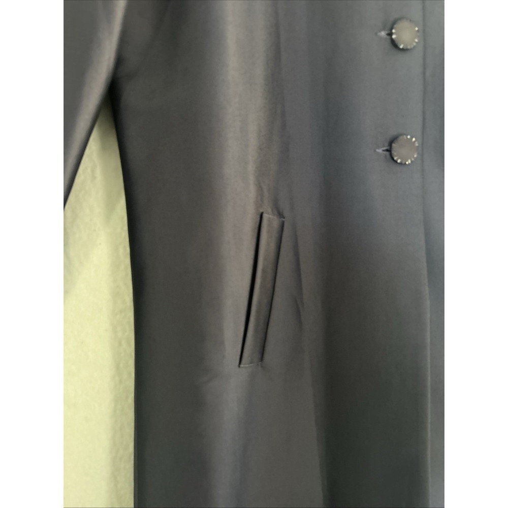Vintage Lily & Taylor Light Wt 8 Trench Coat Iridescent Blue Classy Lined Jacket - Picture 6 of 16